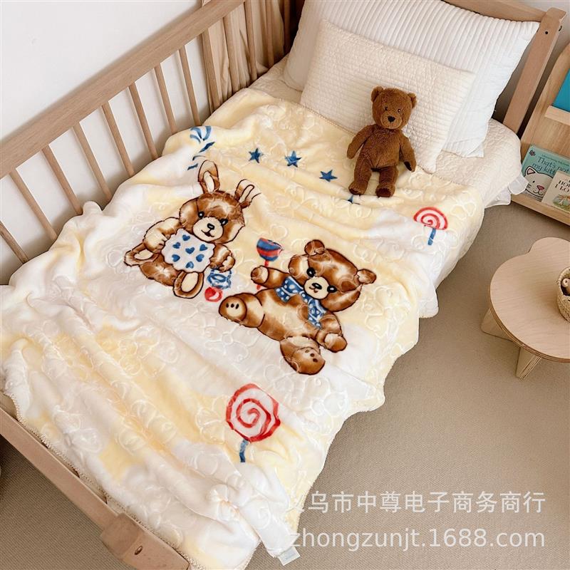 云毯童毯儿童毛毯拉舍尔毛毯双层加厚小毯子新生宝宝盖毯一件代发