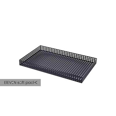 现代极简金属黑色网格托盘摆件玄关客厅茶几镂空收纳茶盘软装饰品