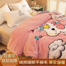 拉舍尔毛毯加厚加绒冬季双层保暖珊瑚绒毯子学生宿舍盖毯床单被子