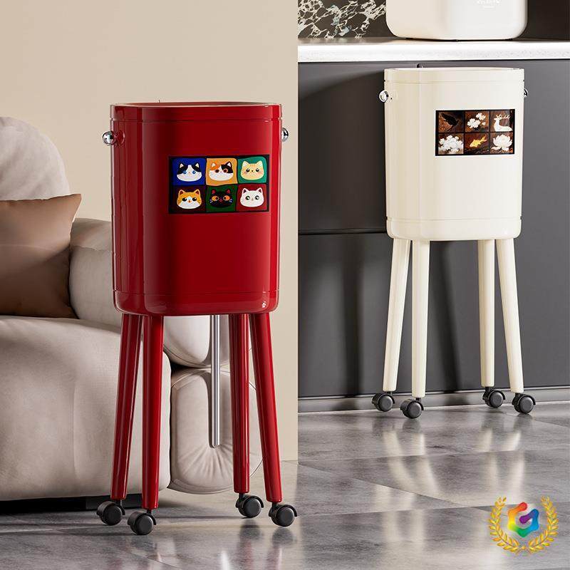 ◌高颜值垃圾桶家用带盖客厅卧室厨房感大号大容量不弯腰高脚