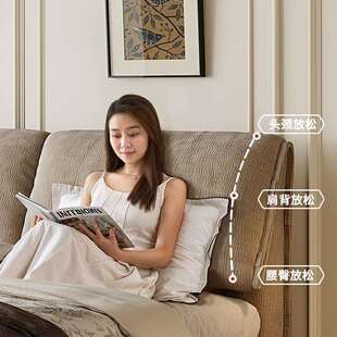 佐尔适大象耳朵复古风卧室小户型轻奢中古收纳储物雪尼尔布艺床