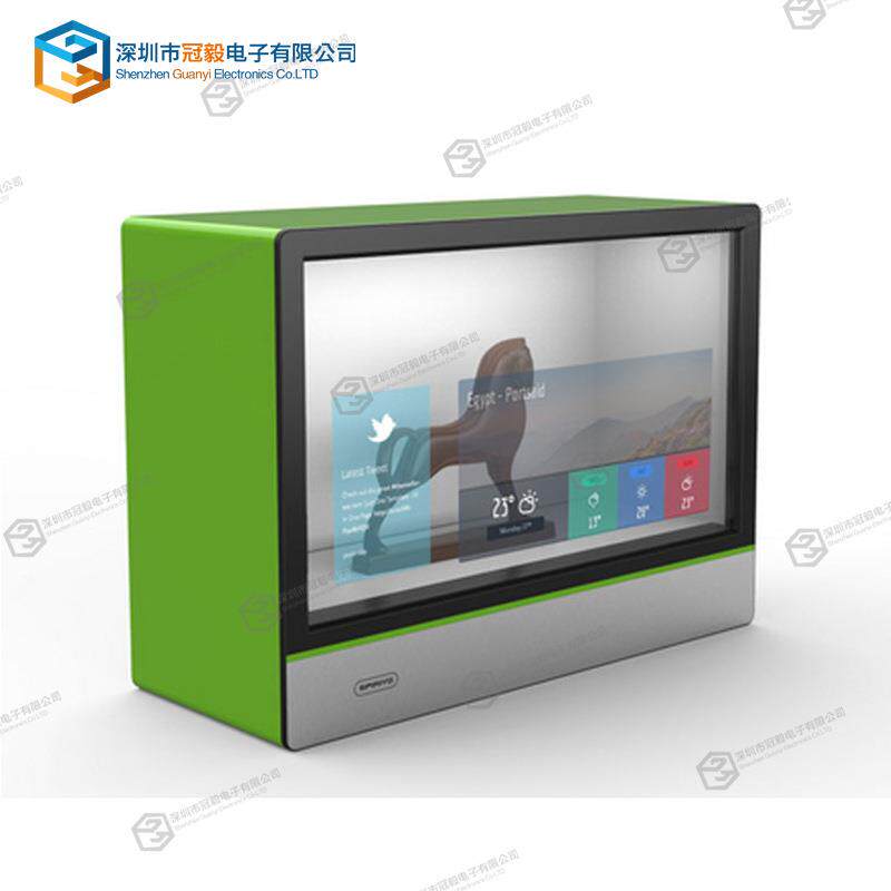 32寸透明液晶屏展示柜LED互动触摸液晶显示屏3D透明橱窗厂家直销