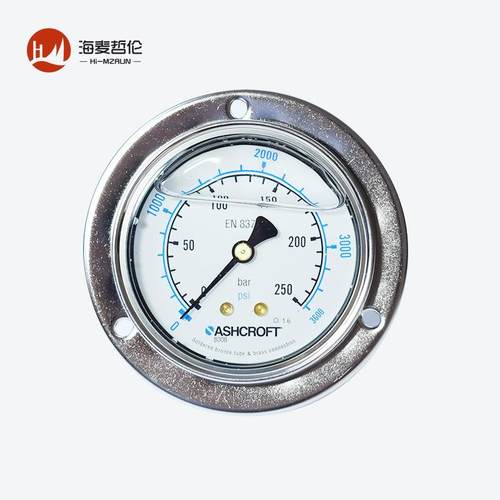 雅斯科ASHCROFT 638008A4G13LP0L600BR# 充油耐震波灯管压力表