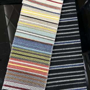 棉麻编织彩色条纹沙发布彩色条子编织床尾巾面料波西米亚风格布