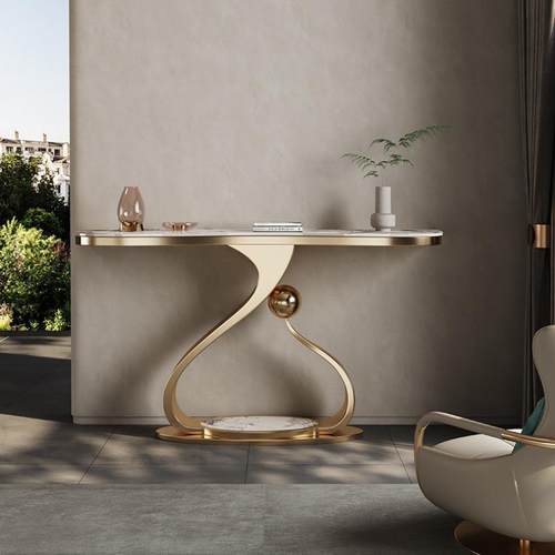 简约现代风不锈钢玄关桌现代艺术玄关台门厅条案端景台靠墙大户型