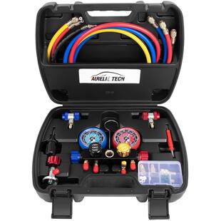 汽车空调r13441022四通路冷媒表组四轮双表阀冷媒加注器