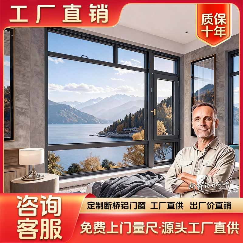 断桥铝系统门窗纱窗一体自建房