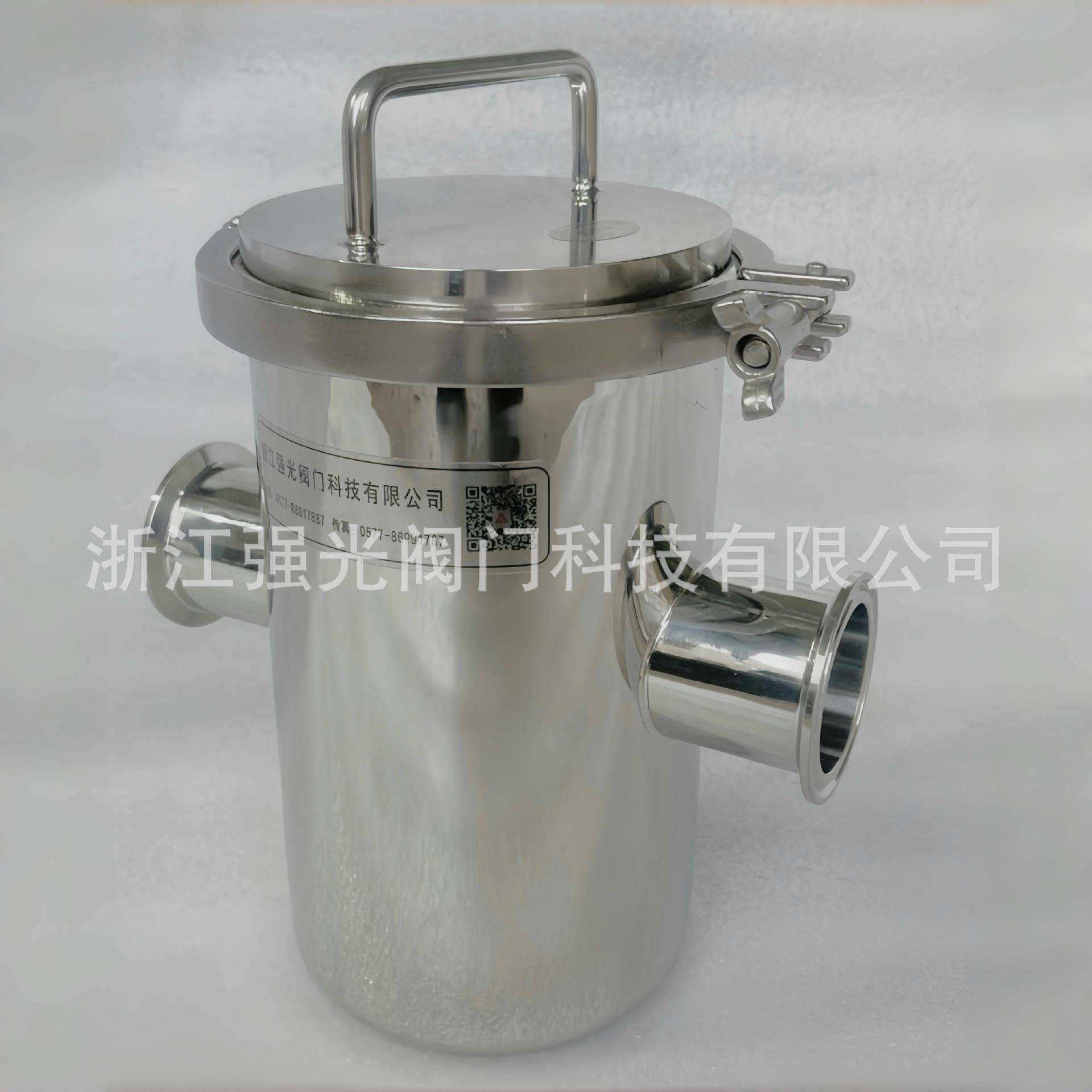 304/316L镜面抛光快装食品级不锈钢快开式快拆式管道磁性过滤器