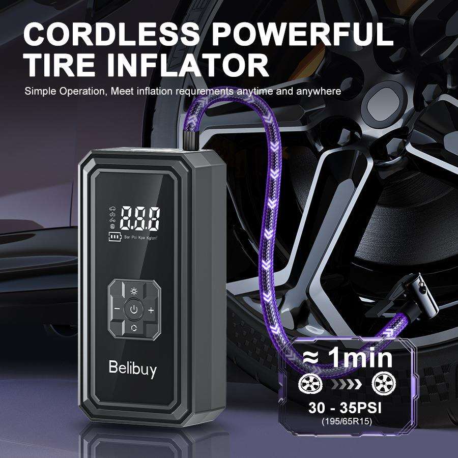 跨境车载充气泵汽车用家用小型便携式无线电动户外通用轮胎打气泵