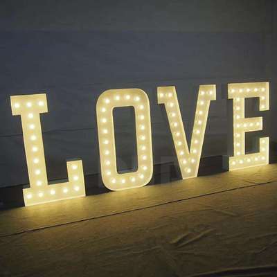 门店招牌亚克力发光字金属love字母发光字led灯牌户外立体字灯箱