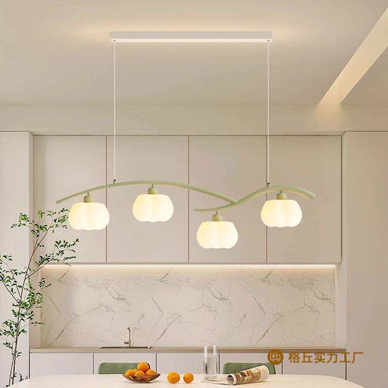 餐厅吊灯新款现代网红奶油简约创意北欧长条餐桌饭厅灯具格丘黄油