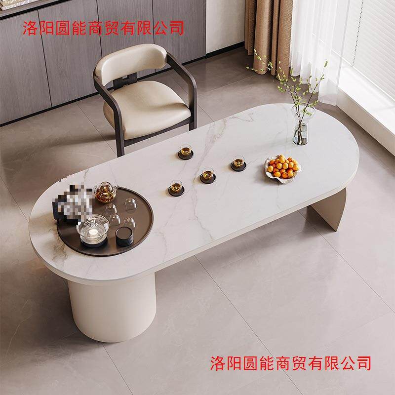 汐木XM轻奢岩板茶桌现代简约阳台小茶桌家用白色泡茶台新款