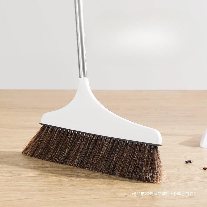 纯猪鬃毛扫把套装家用不易粘发防静电马毛扫帚簸箕组合单个垃圾铲