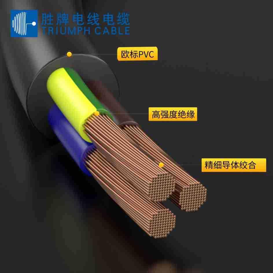 厂家直售VDE认证电子线H03VV-F 3芯0.5平方 耐温70°C 耐压500V