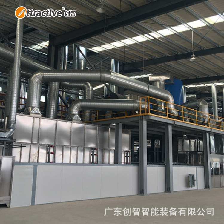 【广东创智】不粘锅喷涂固化流水线 涂装生产线设备 自动喷砂机