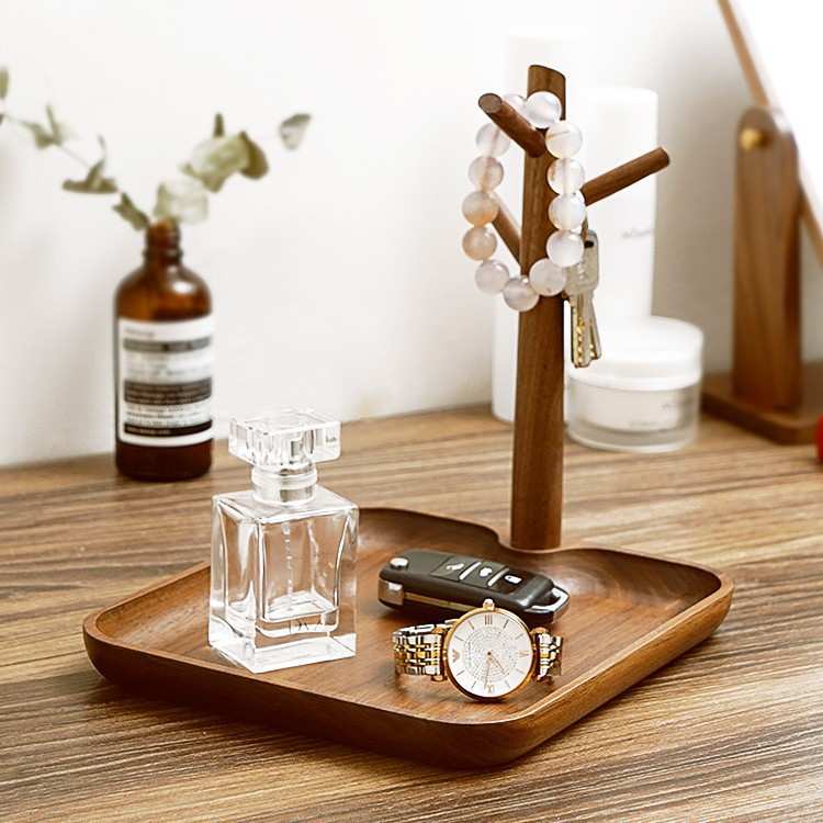 木质进门玄关钥匙收纳架家用客厅桌面置物架简约摆件首饰整理架