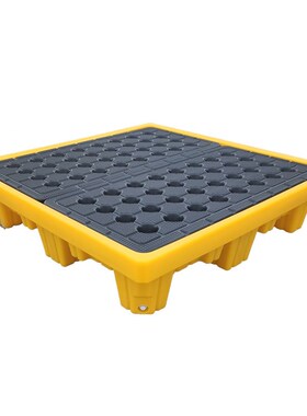 四桶防渗漏托盘加厚型 危废托盘 防泄漏栈板油桶接漏油平台四桶型