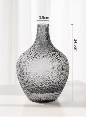 日式马醉木小口玻璃花瓶摆件网红客厅插花简约水培落地大肚子花瓶
