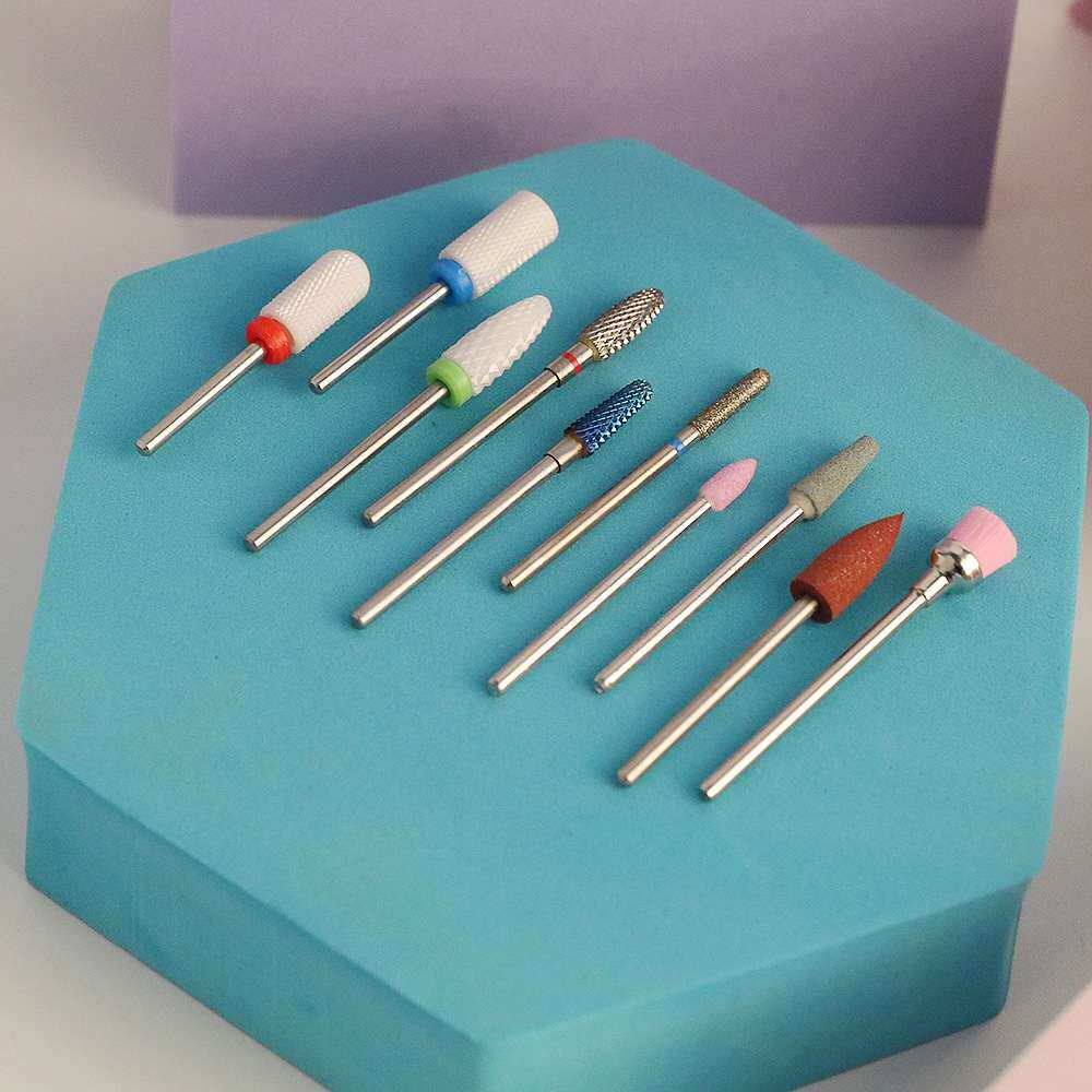 美甲钨钢打磨头去死皮打磨机卸甲前置处理打磨头日式陶瓷钻头套装