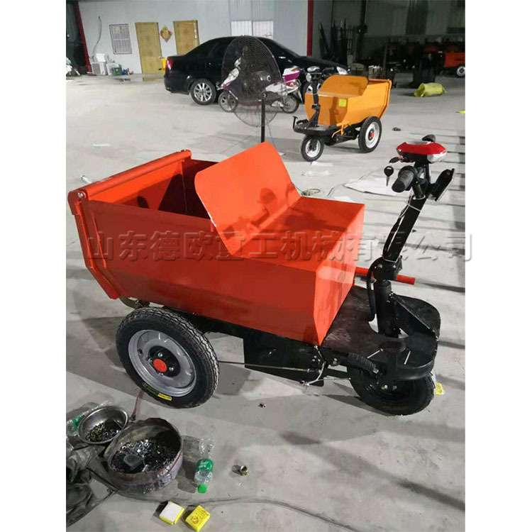 建筑工地室内装修电动三轮灰斗车沙子水泥三轮运输车座驾式三轮车