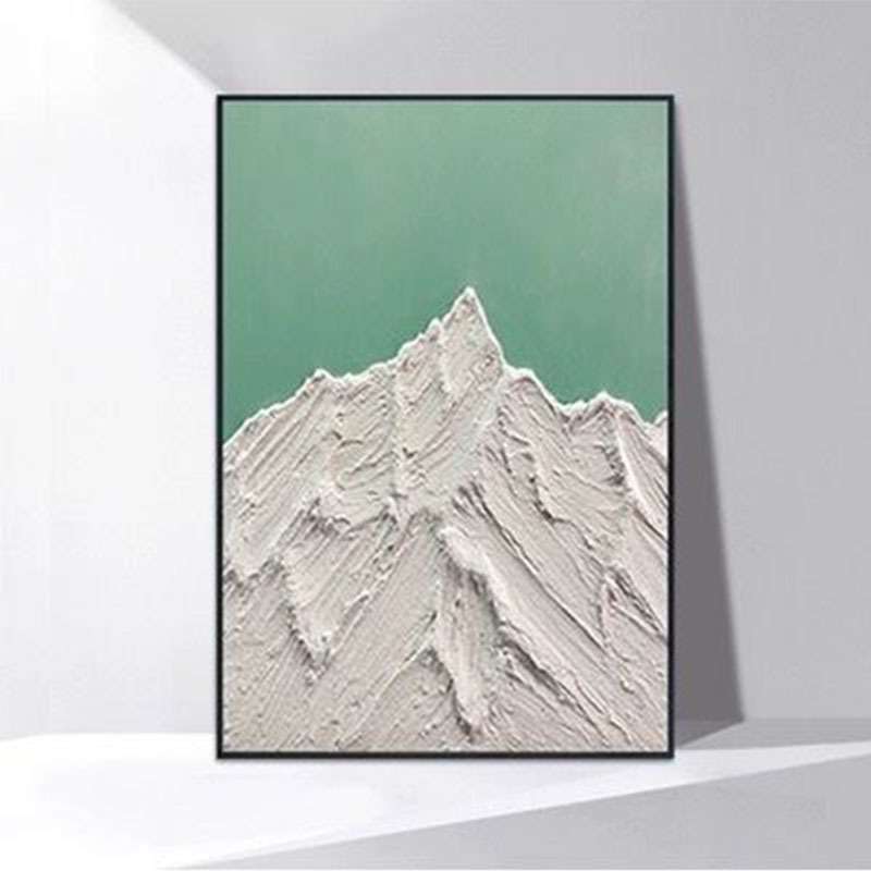 立体手绘油画现代抽象山景客厅玄关装饰画北欧简约肌理画过道尽头