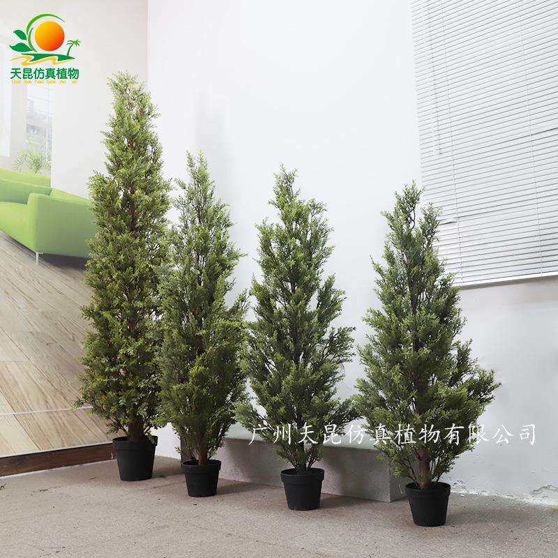 仿真松柏树落地盆栽植物假盆景仿真植物人造松树婚庆节日绿植摆件