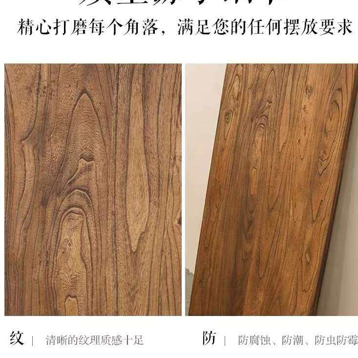 北方老榆木门板实木大板做旧风化木板复古桌面原木吧台餐桌飘窗板