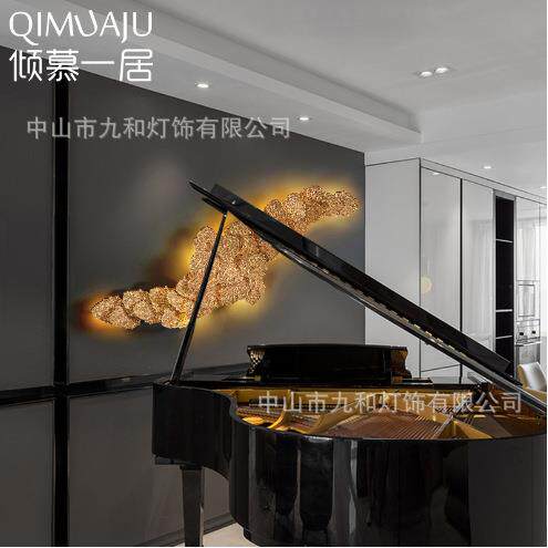 厂家私人手工欧式现代墙壁装饰创意个性轻奢全铜叶片壁灯