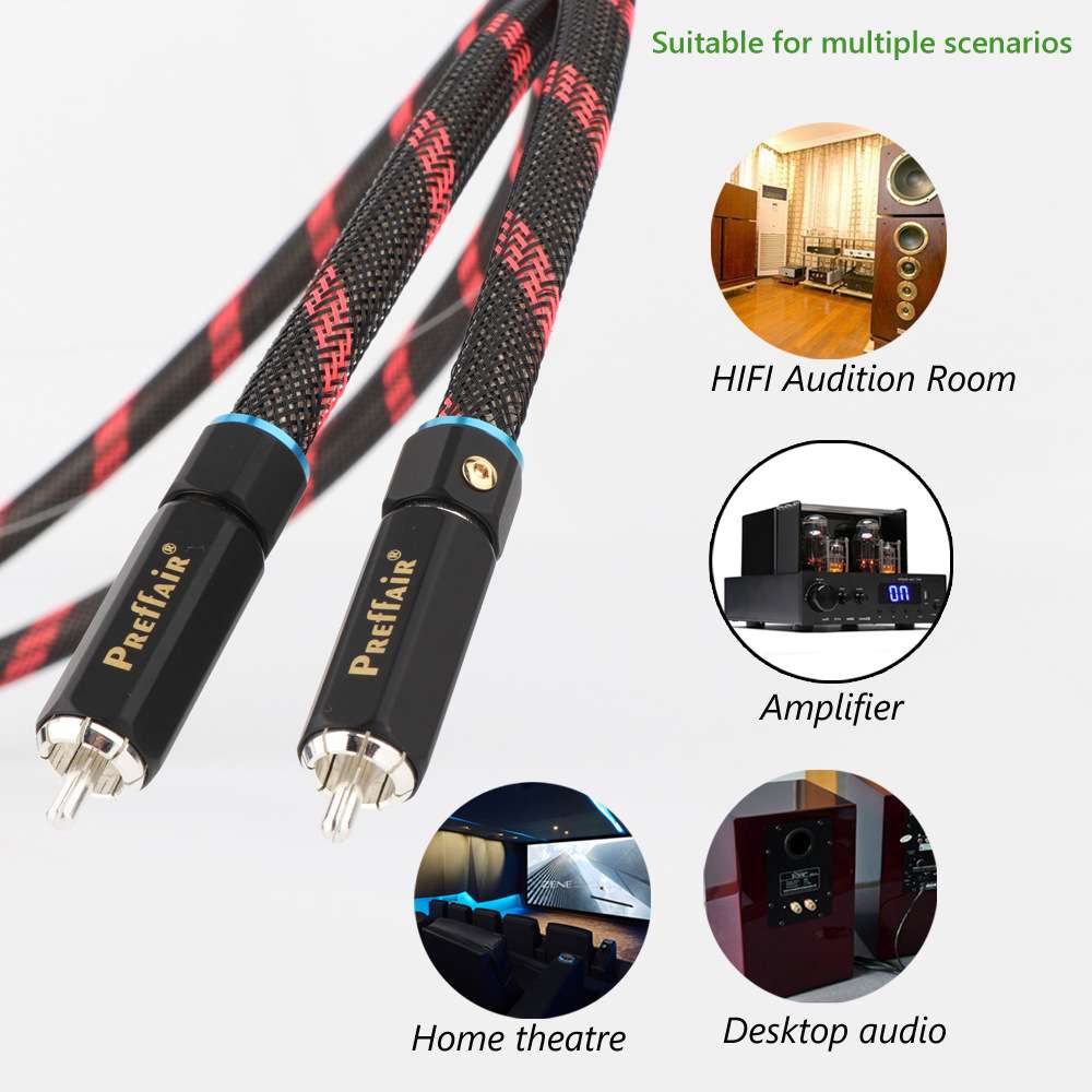 Preffair 高品质数字同轴音频线 带镀银 RCA 插头HIFI 音频数字