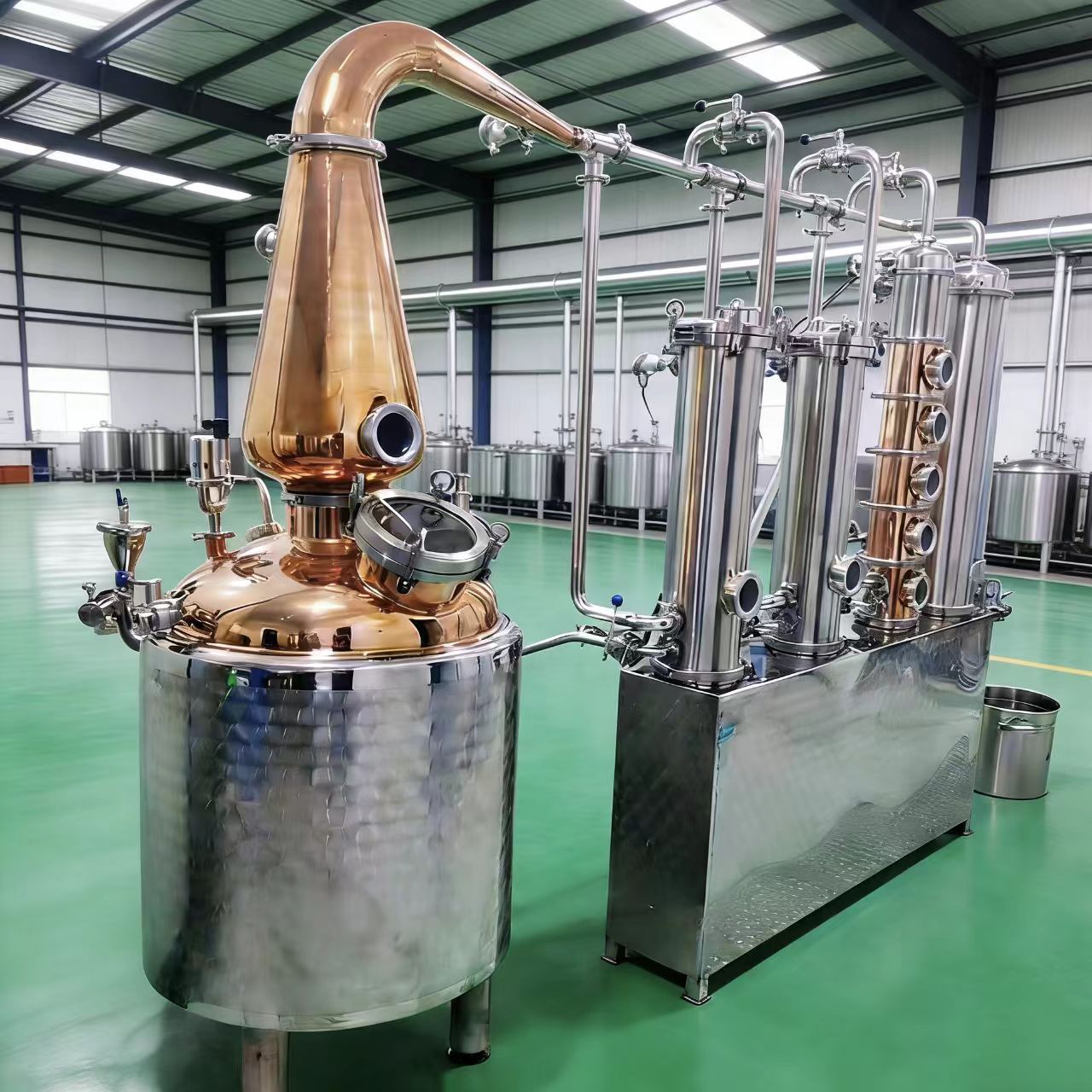 【厂家直供】150L鸡尾调和酒设备 紫铜蒸馏设备 蒸馏器威士忌酒精