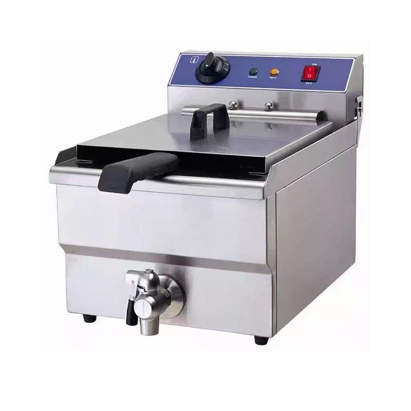 台式商用电炸炉单双缸薯条电炸炉13L大容量带阀加厚电炸炉