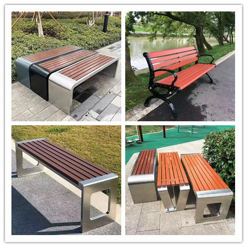 公园椅户外长椅不锈钢塑木实木椅休闲园林椅小区广场排椅户外座椅