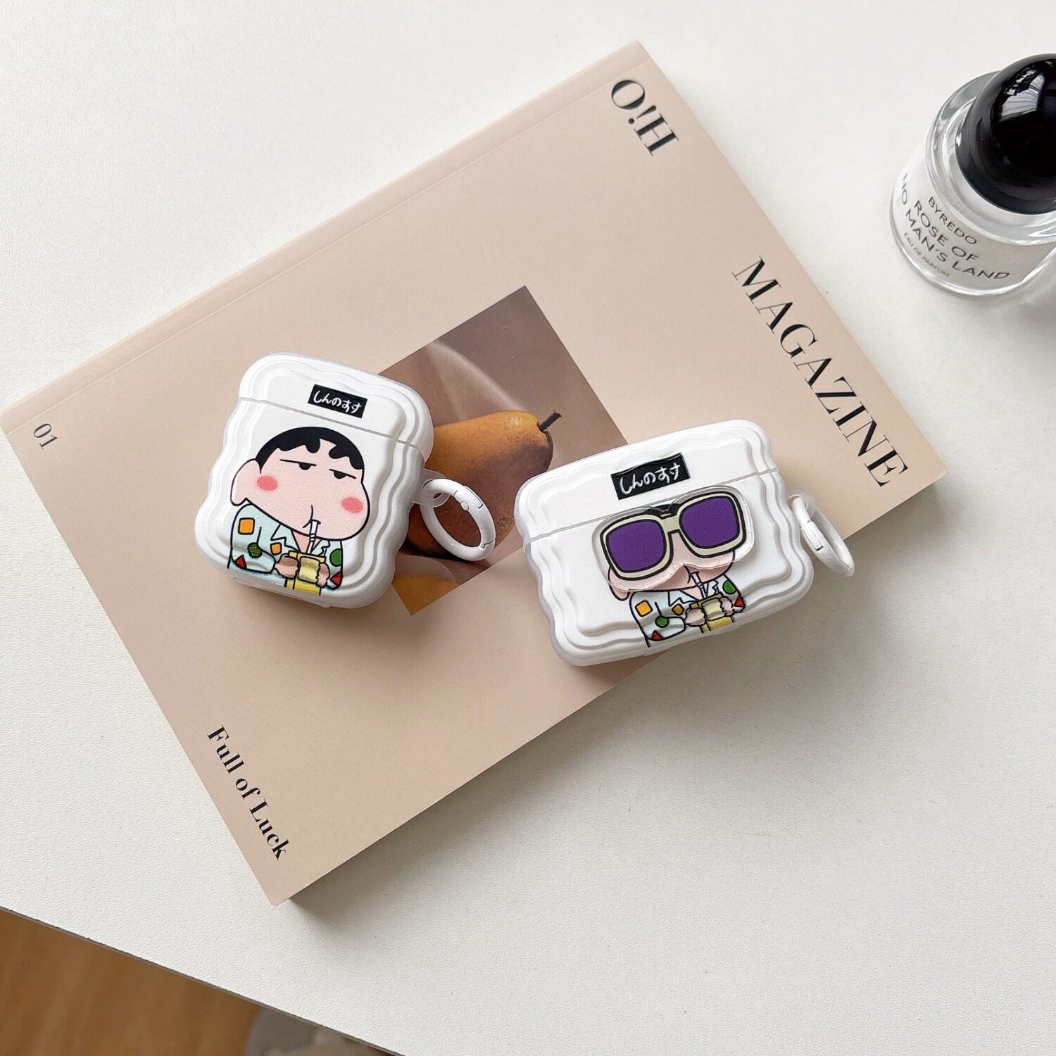 日韩卡通蜡笔小新AirPodspro蓝牙耳机壳适用苹果1/2代耳机保护套趣味立体AirPods3代硅胶壳pro2磨砂软套4/5代