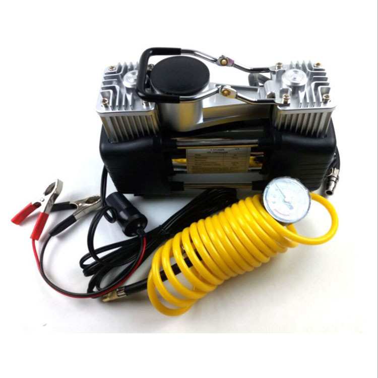 150PS大功率双缸轮胎打气泵 车载全套充气泵 汽车工具箱充气泵