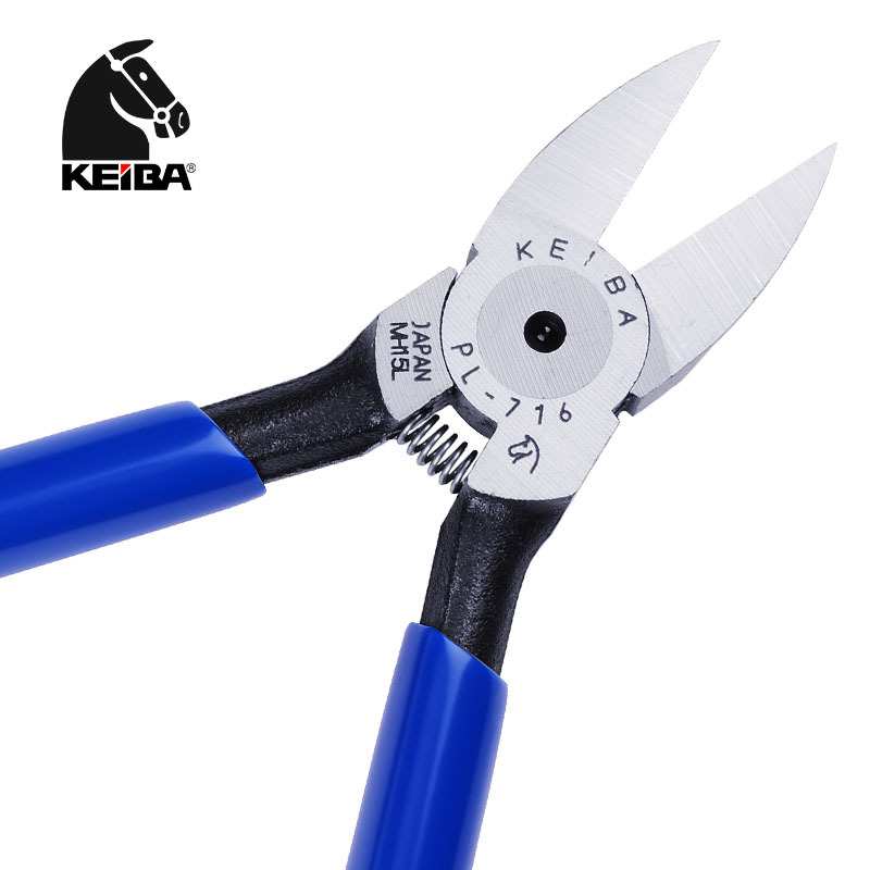 日本马牌KEIBA PL-716进口塑料水口钳 斜嘴钳(刃口弧面)6寸150mm