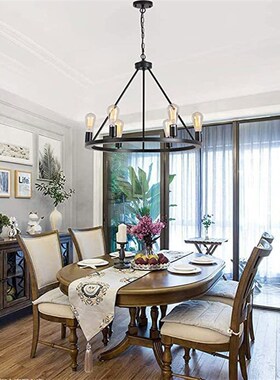 FBA美式乡村铁艺复古吊灯中岛吧台餐厅厨房岛酒店工程灯具