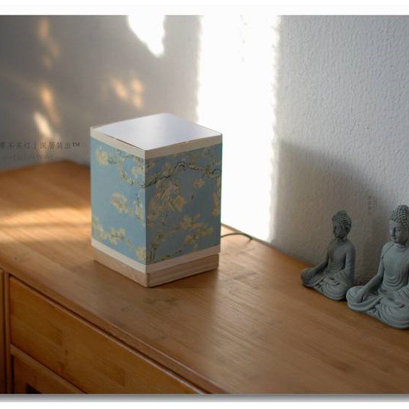 4I中式古风台灯简约国风古画书法灯书房卧室床头夜灯氛围灯来图定