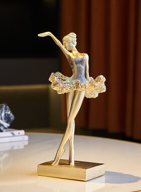 轻奢风芭蕾舞女孩艺术摆件玄关客厅电视柜酒N柜高级感家居软装饰