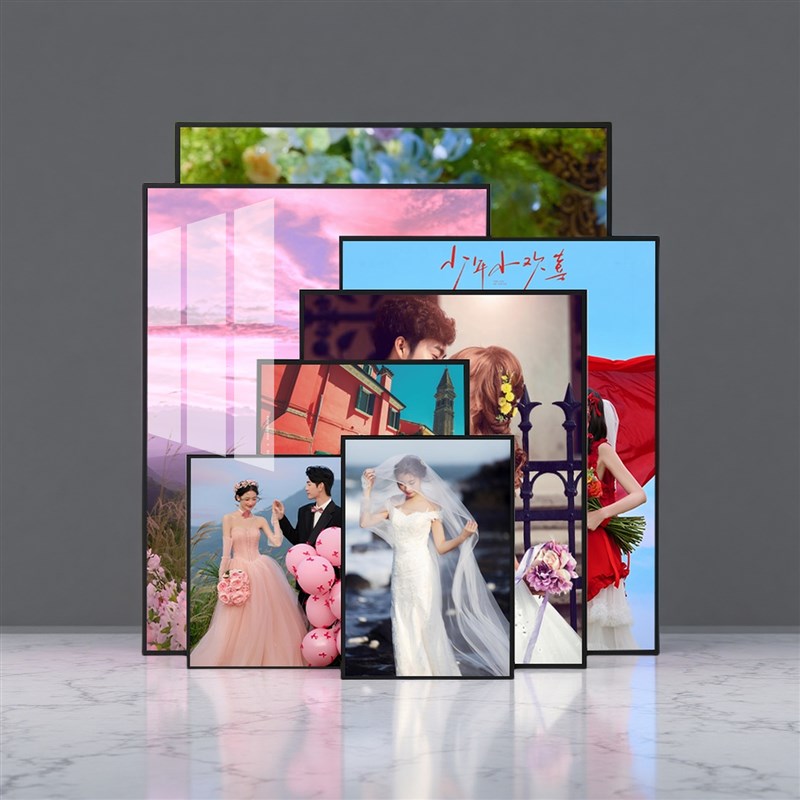 婚纱照相框挂墙加打印照片放大写真定制大相框Q卧室床头全家福冲