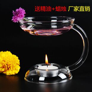 欧式耐高温透明玻璃家用薰香w灯浪漫香薰炉蜡烛酒店餐厅精油香薰