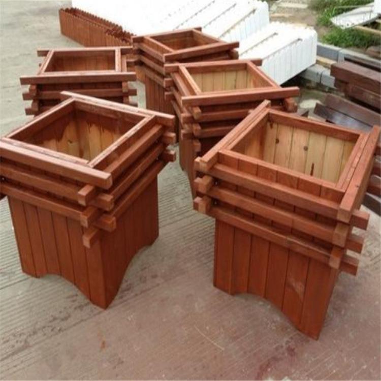 6庭院道路花盆 塑木花箱造型美观好看 可摆放多种场景室外花箱