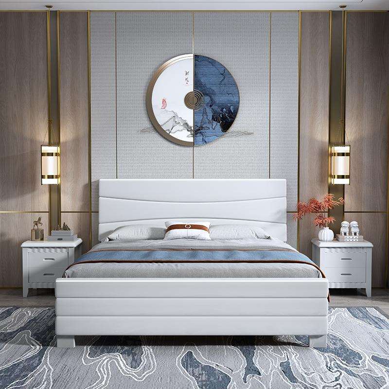 现代简约全实木床北欧原木色单双人床1.5m主卧经济型型公寓民宿