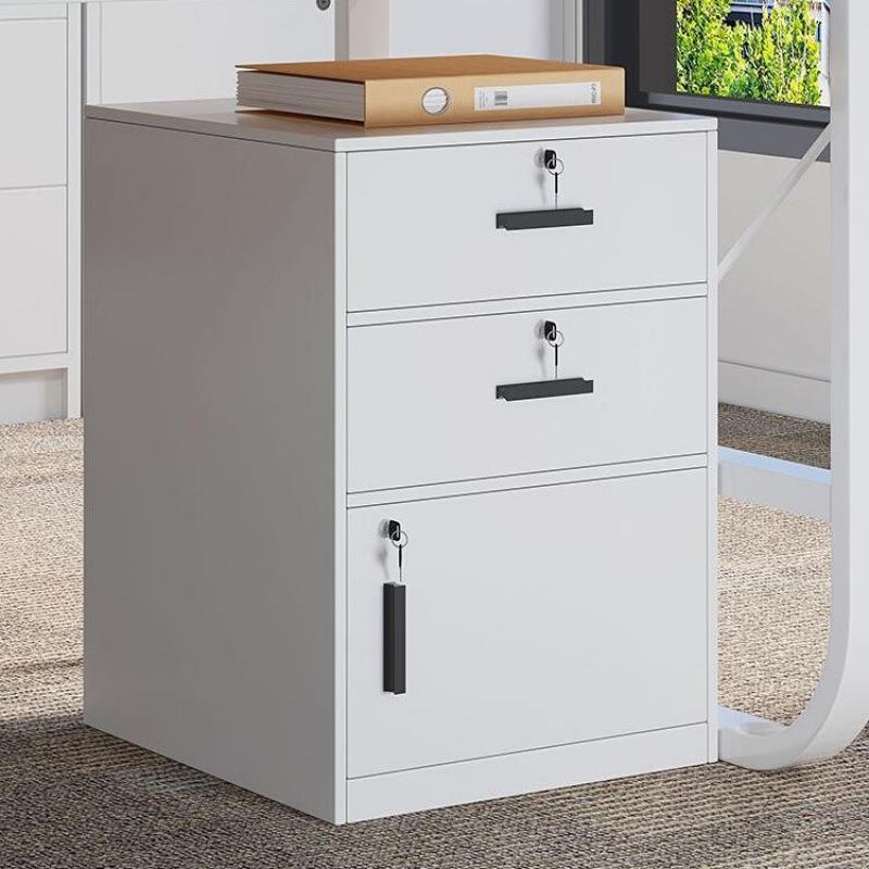 文件柜办公室桌下资料柜带锁储物柜抽屉柜打印机柜桌边柜落地矮柜