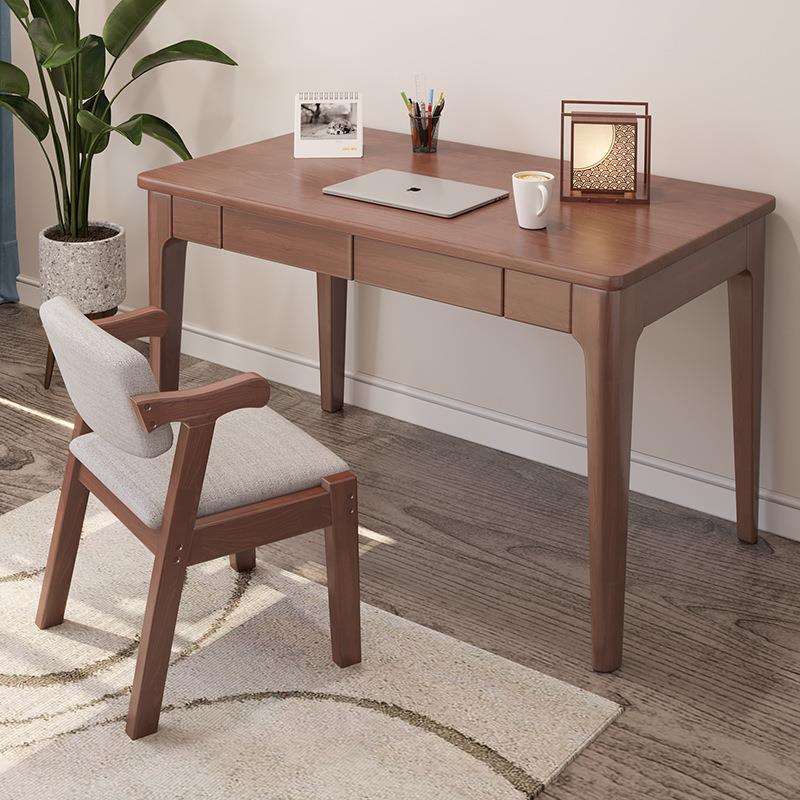 实木书桌简约学习桌家用卧室学生写字台小户型办公桌椅台式电脑桌