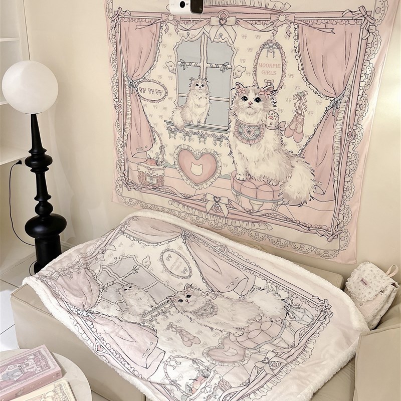 MG原创装饰泡芙布偶猫双层毛毯空调毯午睡保暖T挂布门帘地毯抱枕