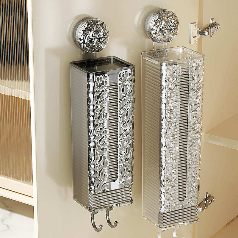 吸盘式垃圾袋收纳神器壁s挂式方便袋整理盒厨房大容量塑料袋收集