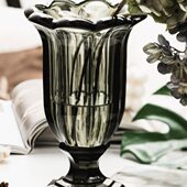 欧式 CASTLE城堡浮雕插花瓶 彩色玻璃花器客厅台面复古工艺品摆件