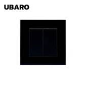 墙壁开关钢化玻璃面板单火面板适合圆形安装 86型E款 欧标按键式 盒E