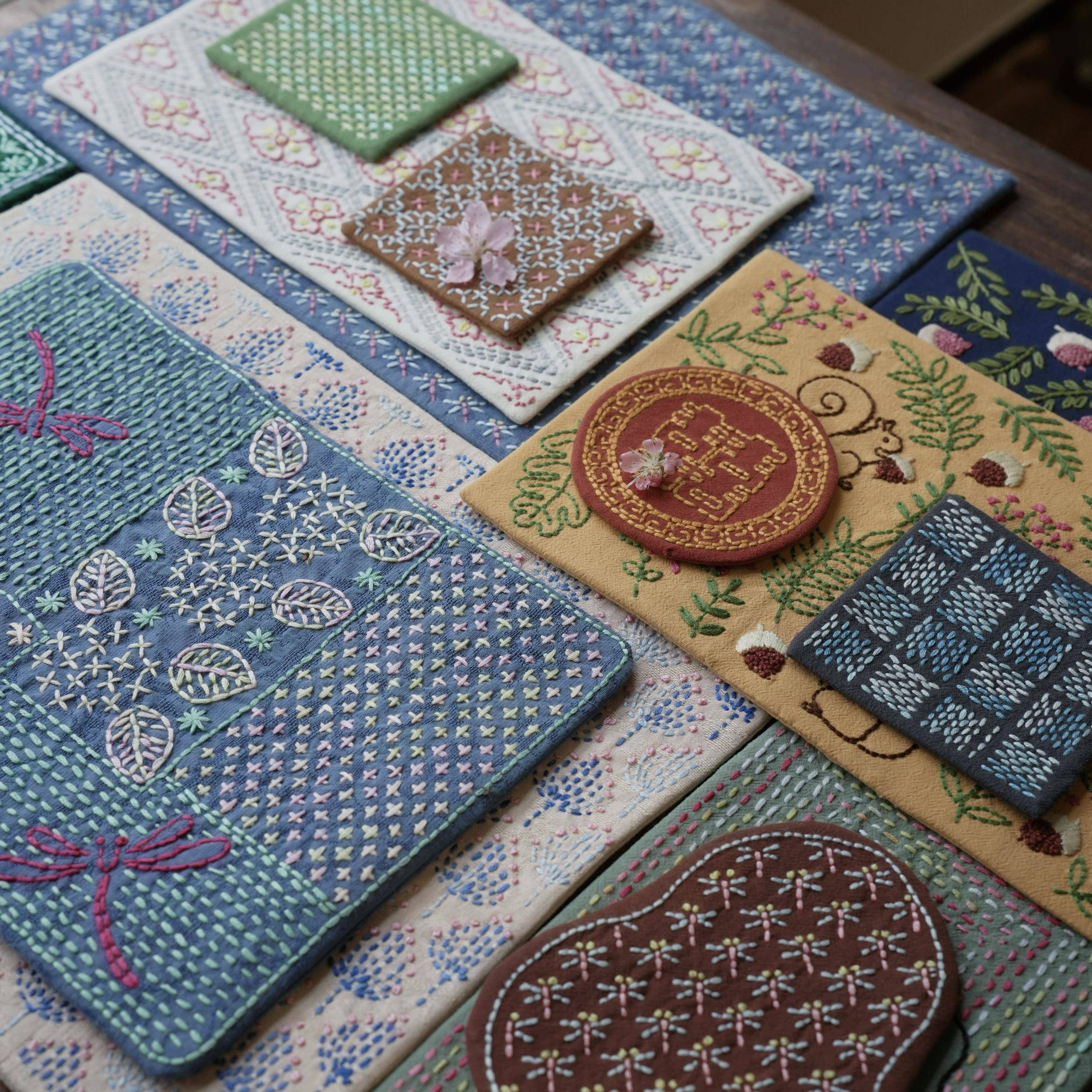 煦和院子手工刺绣茶席刺子绣茶席茶垫手工杯垫壶垫葫芦茶席