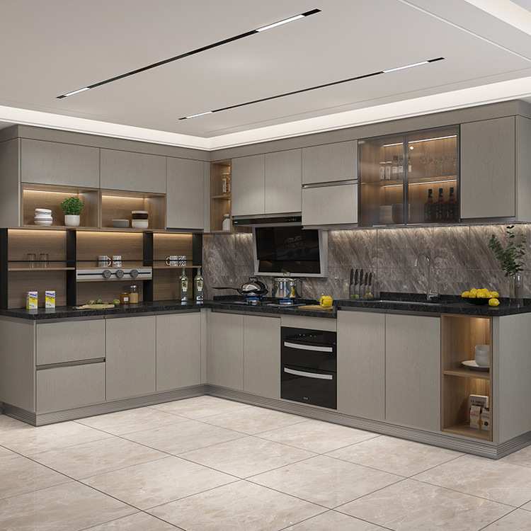 南京实木橱柜红橡木开放式整体橱柜家用厨柜全屋设计厨房橱柜